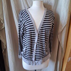 vintage Forever 21 women's Striped Long Sleeve Button Down Cardigan Sweater med